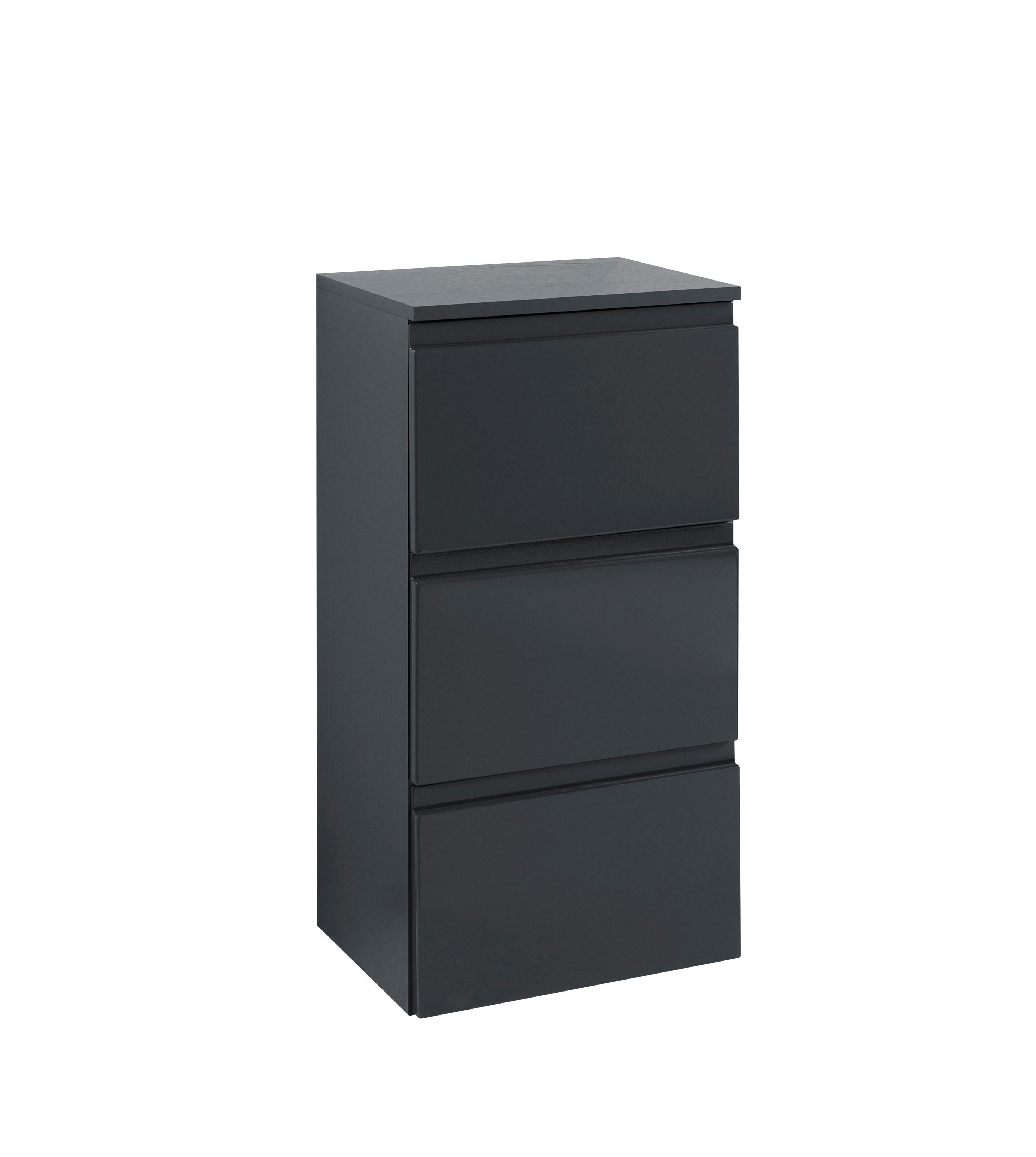 Unterschrank mit Soft-Close Cardiff B: 40cm Graphit - Graphitfarben/Grau, Design, Holzwerkstoff (40/79/35cm) - Held