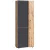 Hochschrank Varese B: 65 Cm Grau/wotan Eiche - Eiche Wotan/Grau, MODERN, Holzwerkstoff (65/180/35cm) - Held