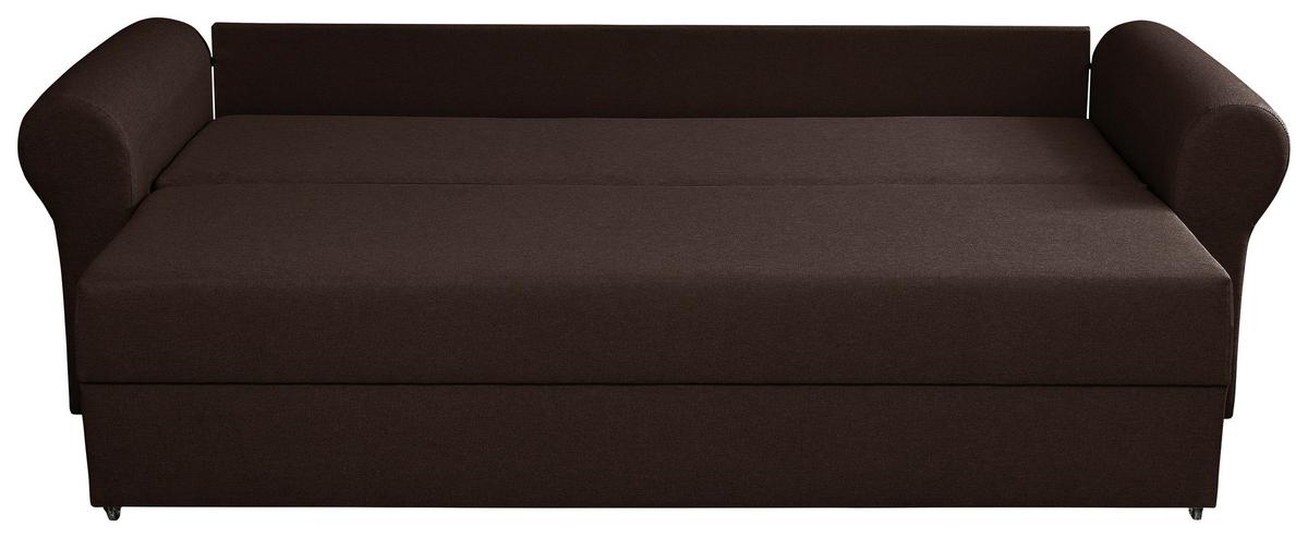 Schlafsofa Sara - Dunkelbraun/Schwarz, Design, Textil (235/75/90cm) - P & B