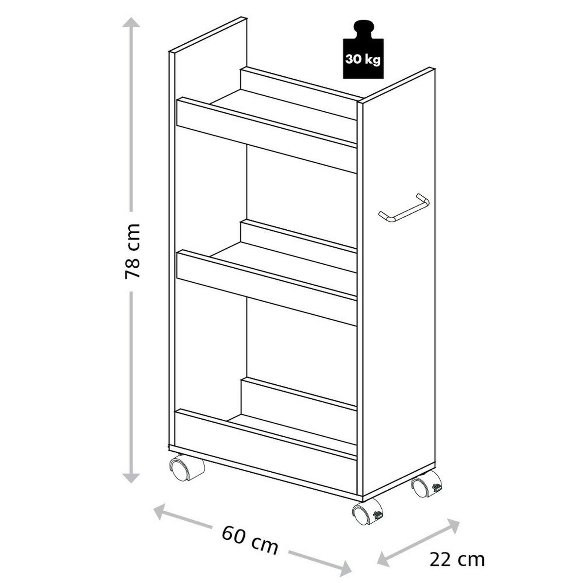 Allzweckwagen Eichefarben B: 60 Cm - Eichefarben, Basics, Holzwerkstoff (60/78/22cm) - Kesper