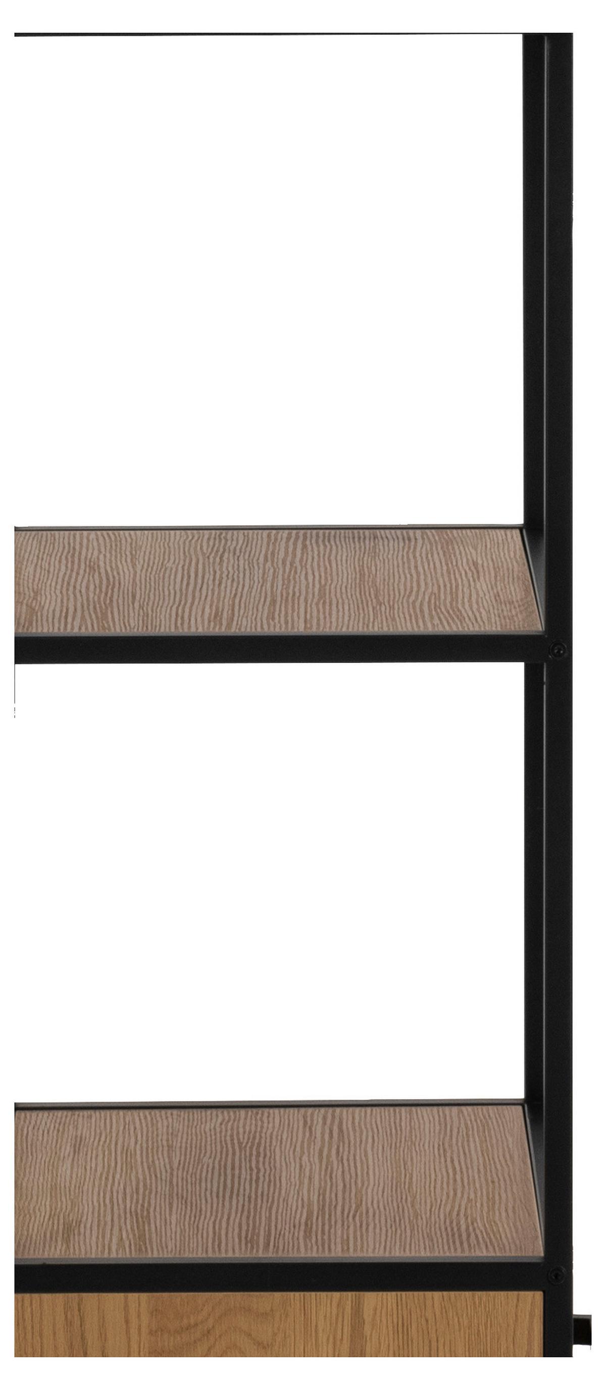 Regal Seaford Mit Laden Seaford B: 42 Cm Wildeiche - Wildeiche/Schwarz, Trend, Holzwerkstoff/Metall (42/185/35cm) - MID.YOU