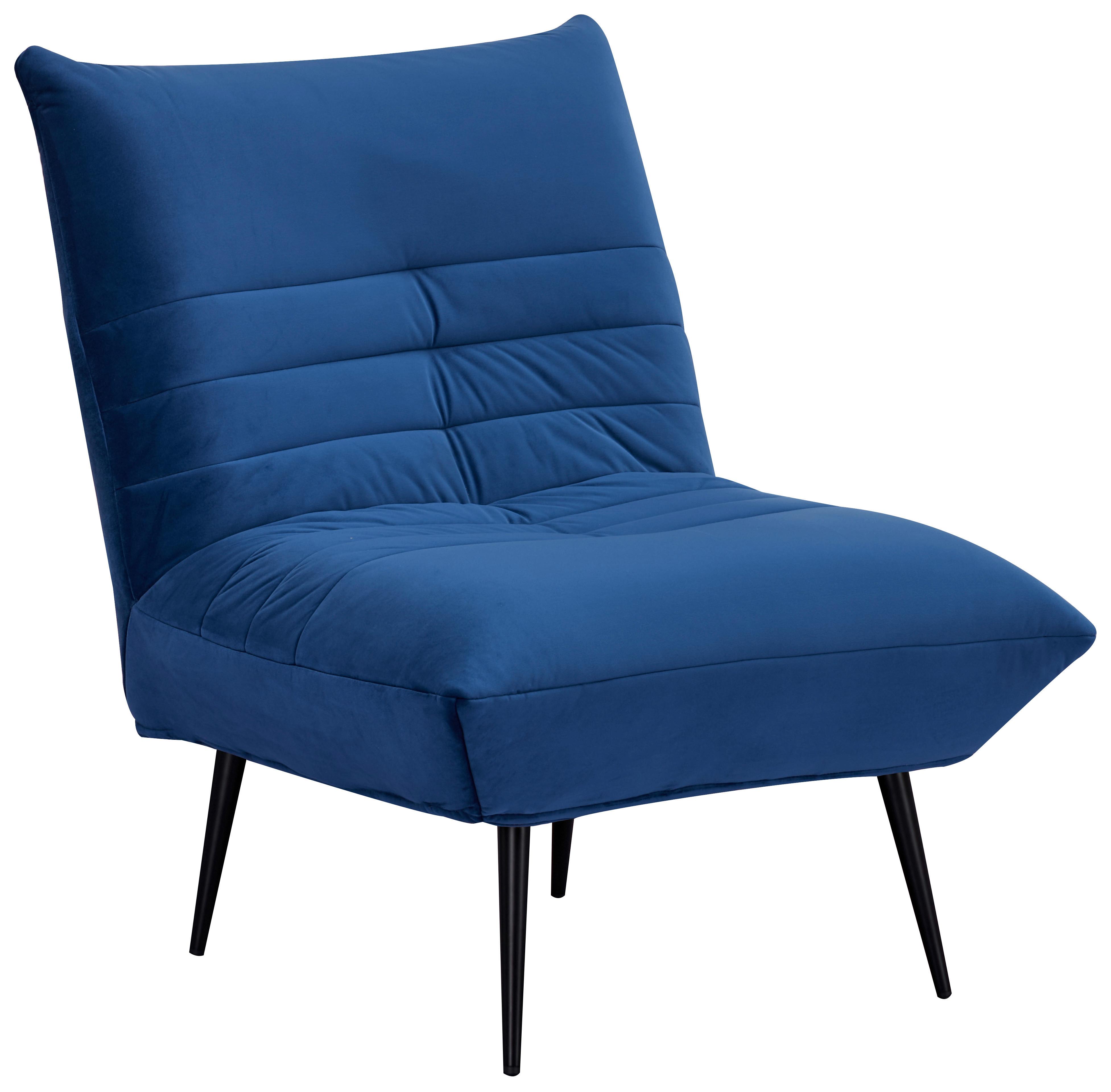 Sessel Jarvis - Blau/Schwarz, MODERN, Textil (75/92/87cm) - MID.YOU