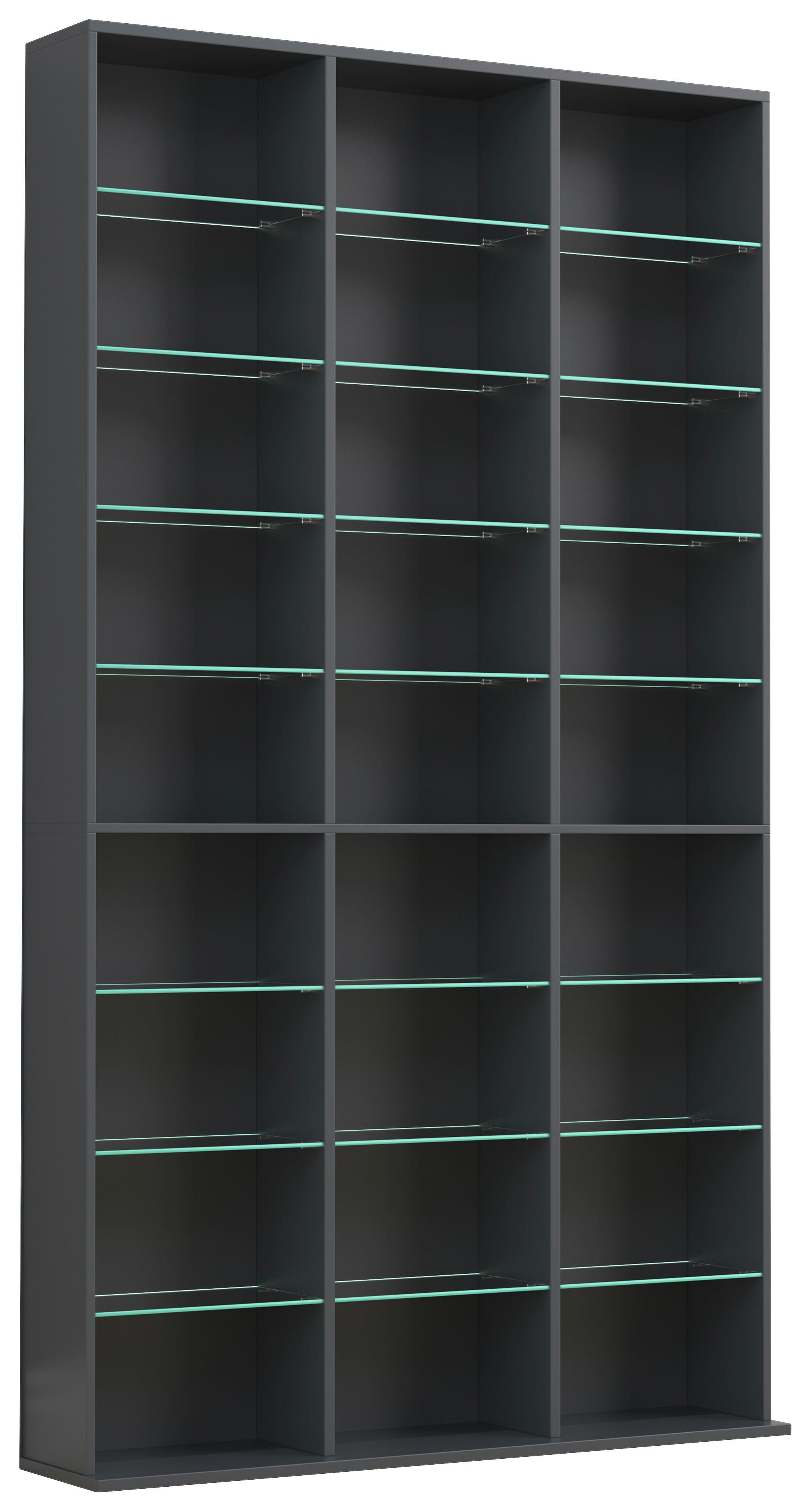 REGAL Zilas Anthrazit Dekor B: 102cm - Anthrazit, Design, Glas/Holzwerkstoff (102/181/23cm) - MID.YOU