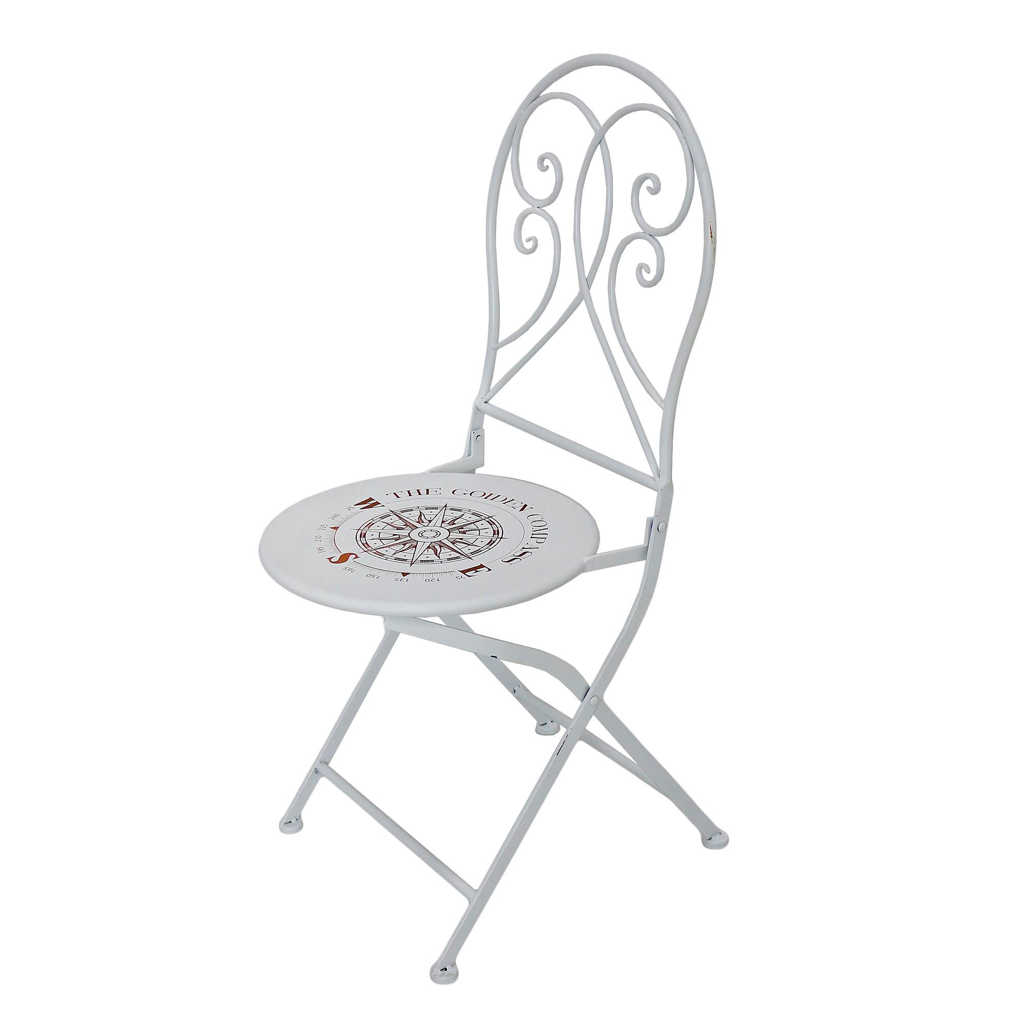 Gartensessel Set Klappbar Bayo Edelstahl 2 Stück - Weiß, Basics, Metall (42/94/50cm) - Gardenson