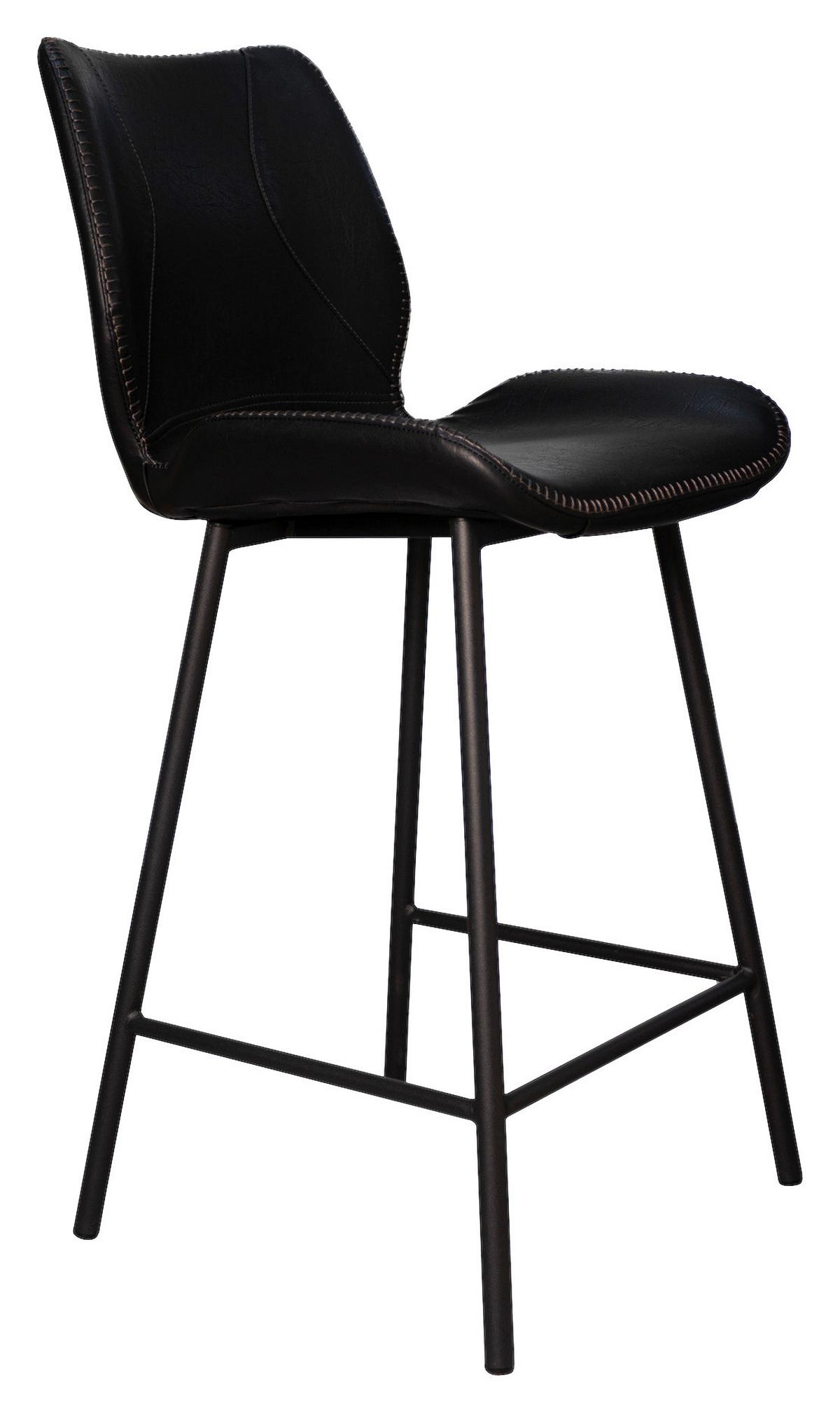 Barhocker-Set Barron - Schwarz, KONVENTIONELL, Kunststoff/Textil (47/99/55cm) - MID.YOU