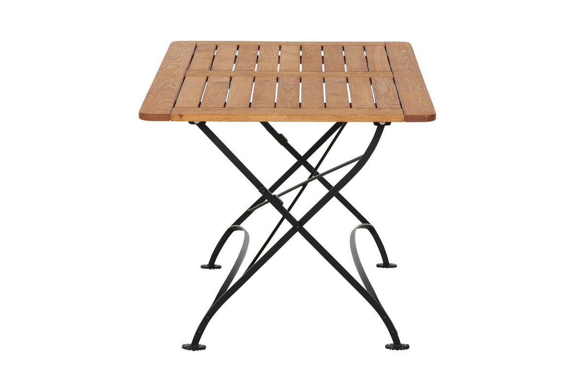 Gartentisch Klappbar Robinienholz/metall L 120 Cm - Robinienfarben/Schwarz, KONVENTIONELL, Holz/Metall (120/80/78cm) - Siena Garden