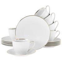 Kaffeeservice Valencia 18--Teilig., Weiß/Goldfarben - Goldfarben/Weiß, Design, Keramik - Creatable