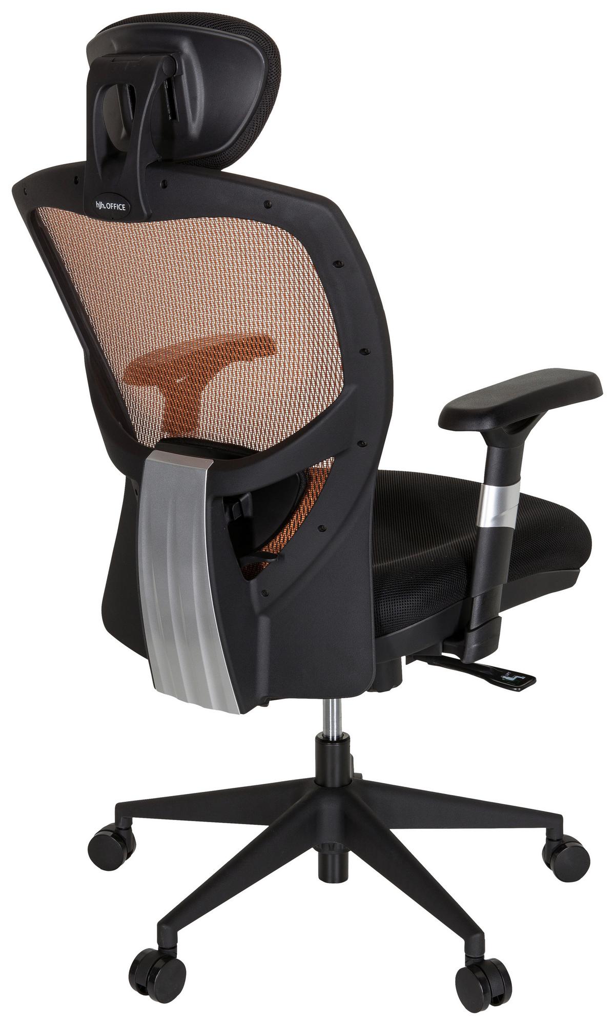 Bürostuhl Venus Base Orange/schwarz Bis 120 Kg - Schwarz/Orange, Basics, Kunststoff/Textil (66/117/65cm) - MID.YOU