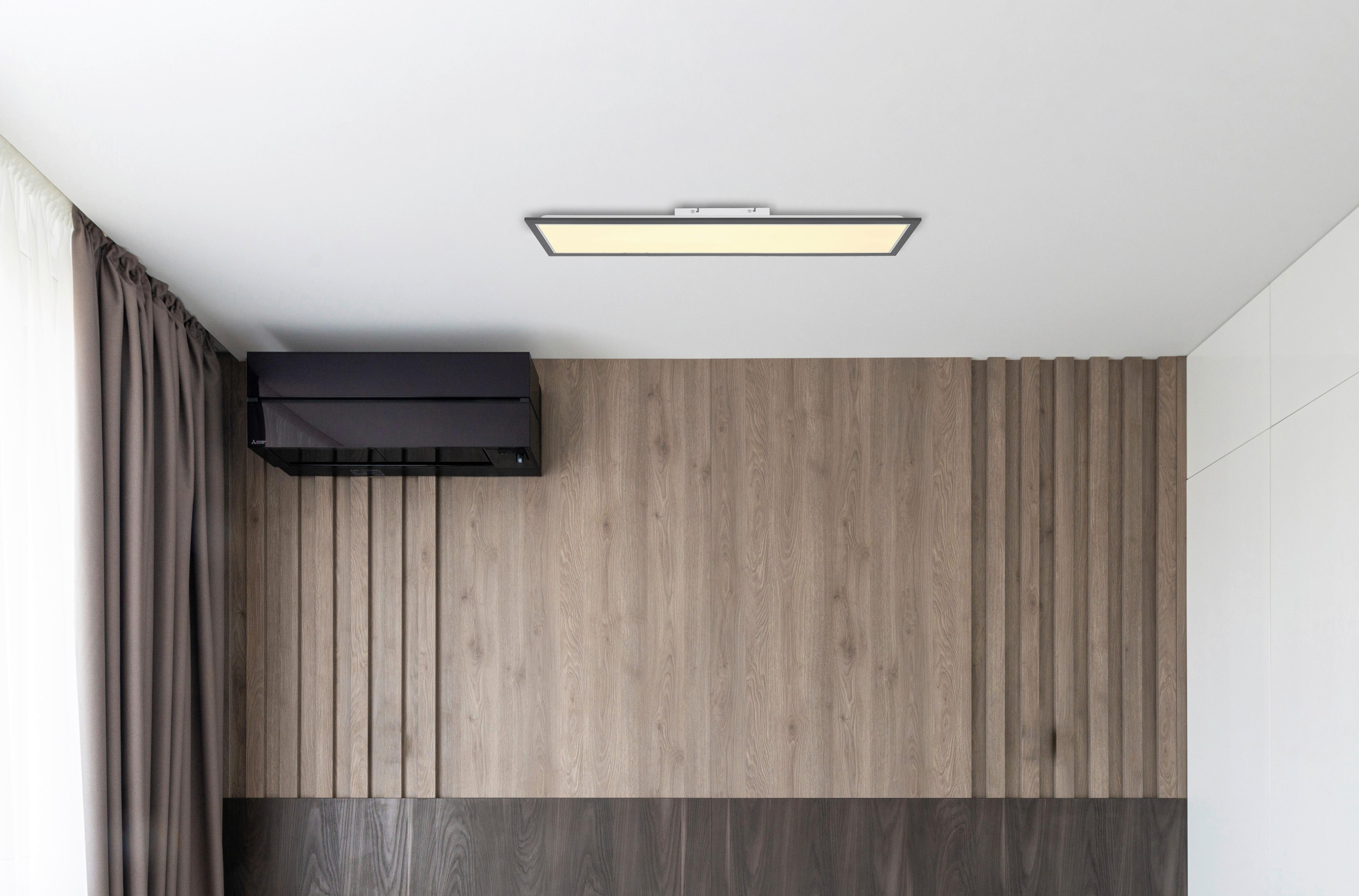 Led-deckenleuchte 41582d4 - Chromfarben/Anthrazit, Design, Kunststoff/Metall (100/25/6cm) - Globo