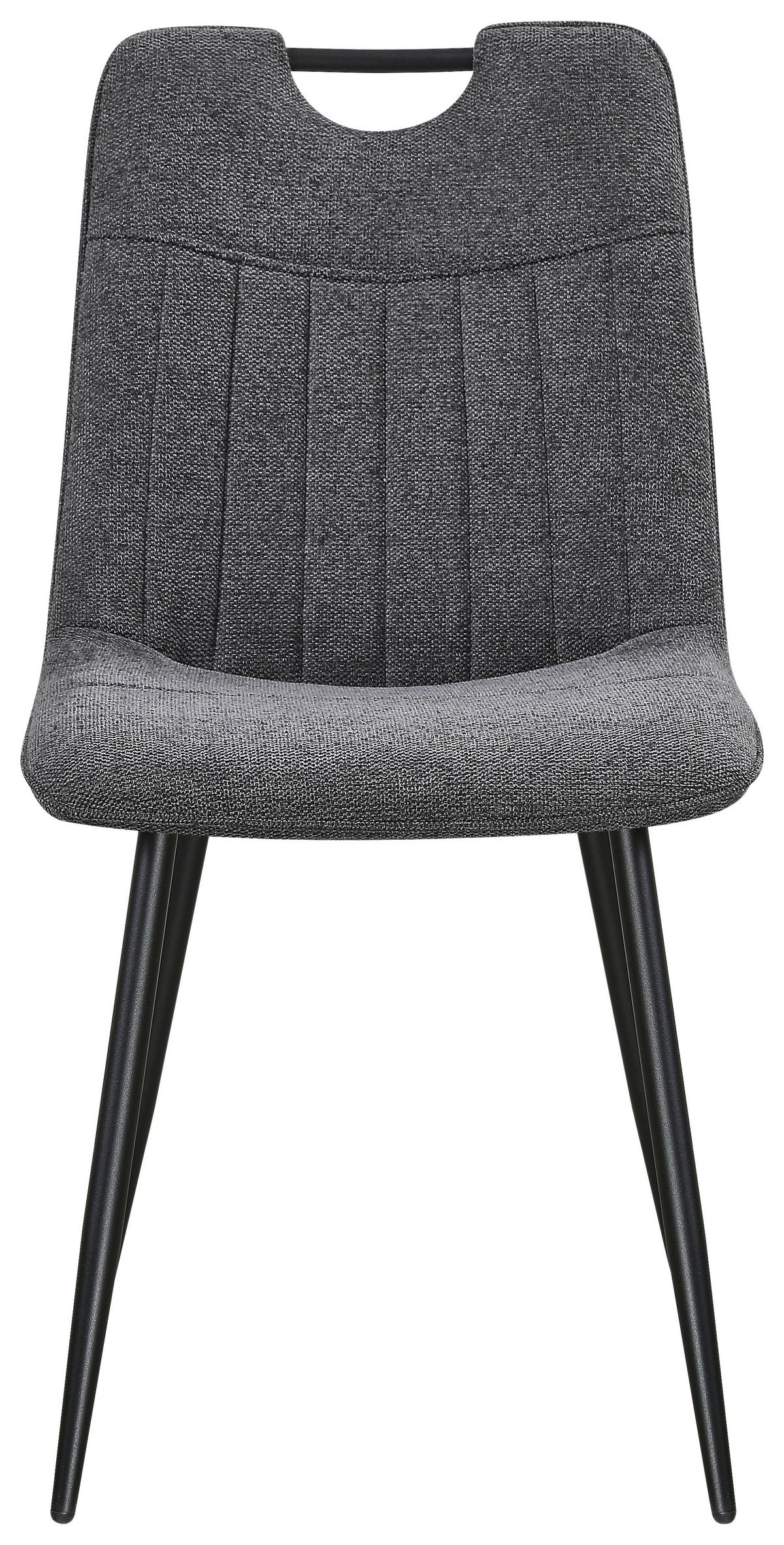 Vierfußstuhl Nils Giga-S - Schwarz/Grau, MODERN, Textil/Metall (45/86/60cm)