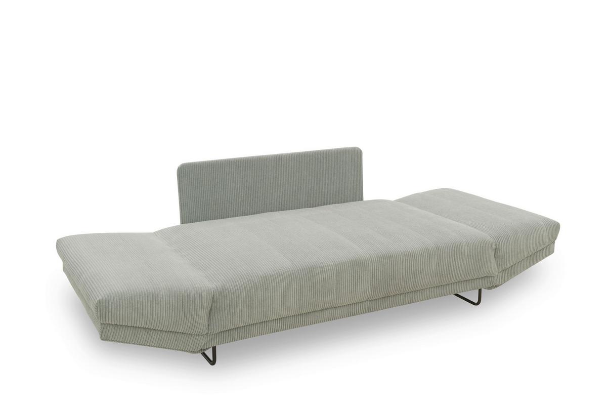 Schlafsofa Hellgrau B: 210 Cm - Hellgrau/Schwarz, Design, Textil (210/95/97cm) - MID.YOU