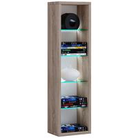 Wandregal Rasito Sonoma Eiche Dekor - Sonoma Eiche, Design, Glas/Holzwerkstoff (21/77/14cm) - MID.YOU