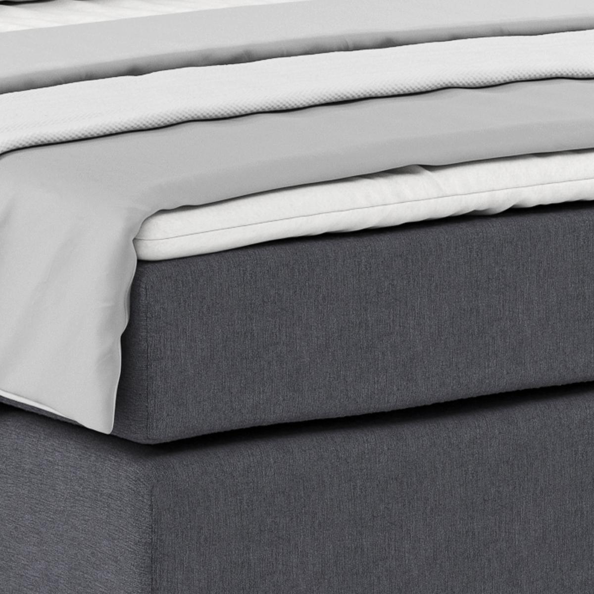 Postel Boxspring Nero, 140x200 cm, antracitová - barvy chromu/antracitová, Konvenční, kov/textil (140/200cm)