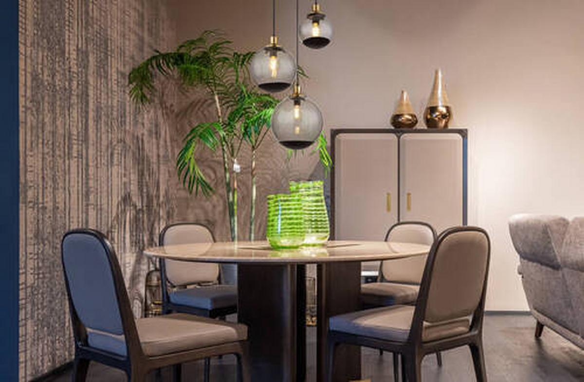 Hängeleuchte 15860-3h - Messingfarben/Schwarz, Design, Glas/Kunststoff (51/120cm) - Globo