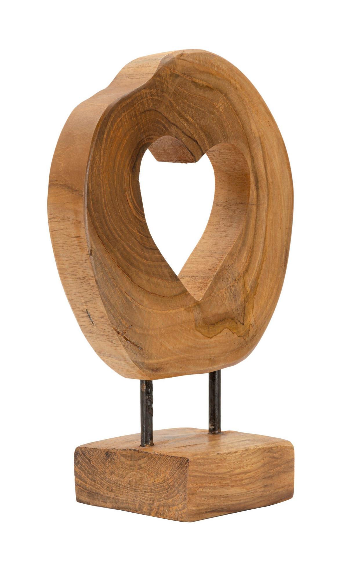 Skulptur Hasi Teak Braun, B: 20 cm - Braun, Basics, Holz (20/28/10cm)