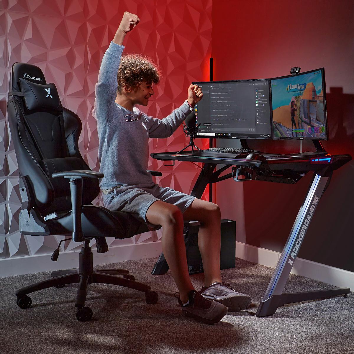 Gamingstuhl Agility Esports - Schwarz, MODERN, Kunststoff/Textil (59,9/122/66cm) - X Rocker