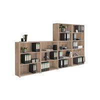 Aktenregal Office Edition Sonoma Eiche Dekor B: 337,6cm - Silberfarben/Sonoma Eiche, MODERN, Holzwerkstoff (337,6/185,6/33cm) - MID.YOU