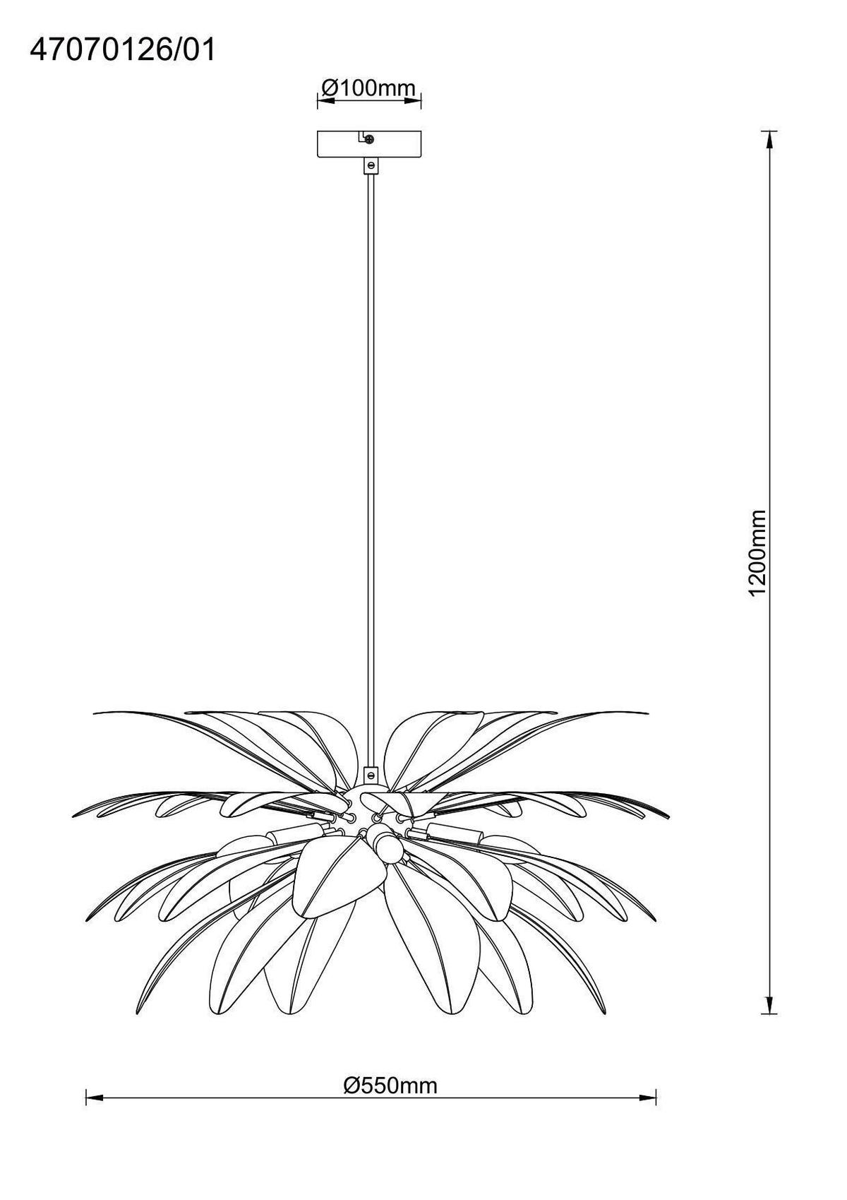 Hängeleuchte Fedi - Schwarz/Grau, MODERN, Textil/Metall (55/120cm)