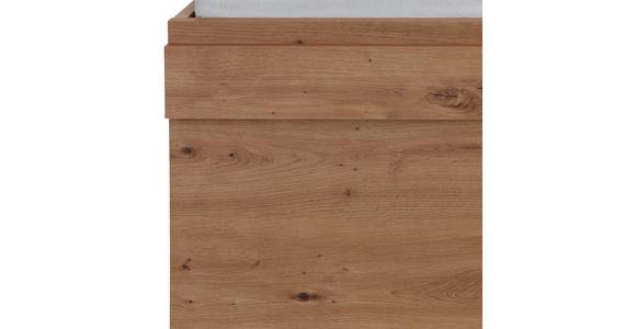 Stauraumbett 140x200 cm Box, Artisan Eiche Dekor/Weiß - Blau/Eichefarben, MODERN, Holzwerkstoff (140/200cm) - Ondega