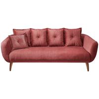 3-Sitzer-Sofa Baggio Koralle B: 236 cm - Koralle/Buchefarben, MODERN, Textil (236/94/103cm) - Livetastic