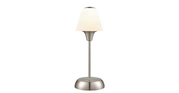 Tischlampe Elena Nickelfarben/ Milchglas Mit Touchfunktion - Weiß/Nickelfarben, ROMANTIK / LANDHAUS, Glas/Metall (13/34cm) - James Wood