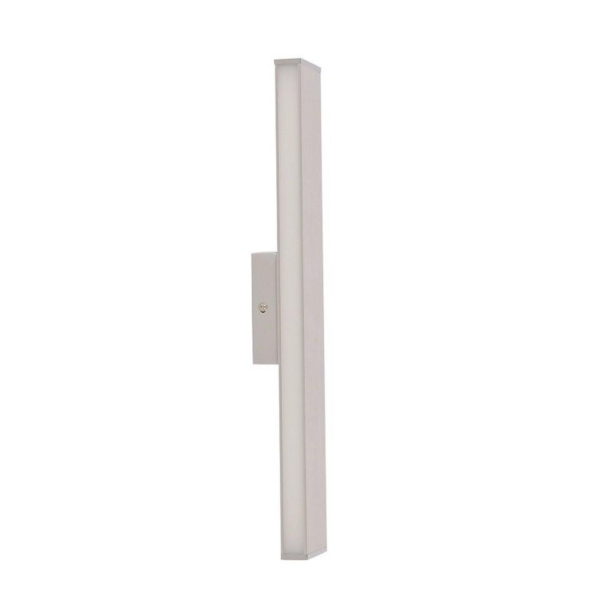 LED-Wandleuchte, Rechteckig, Warmweiß - Chromfarben/Alufarben, Design, Kunststoff/Metall (60/7/5cm) - Näve