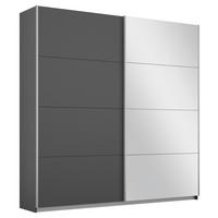 Schwebetürenschrank m. Spiegel 181cm Belluno, Grau Dekor - Grau, MODERN, Holzwerkstoff (181/210/62cm) - Rauch Möbel