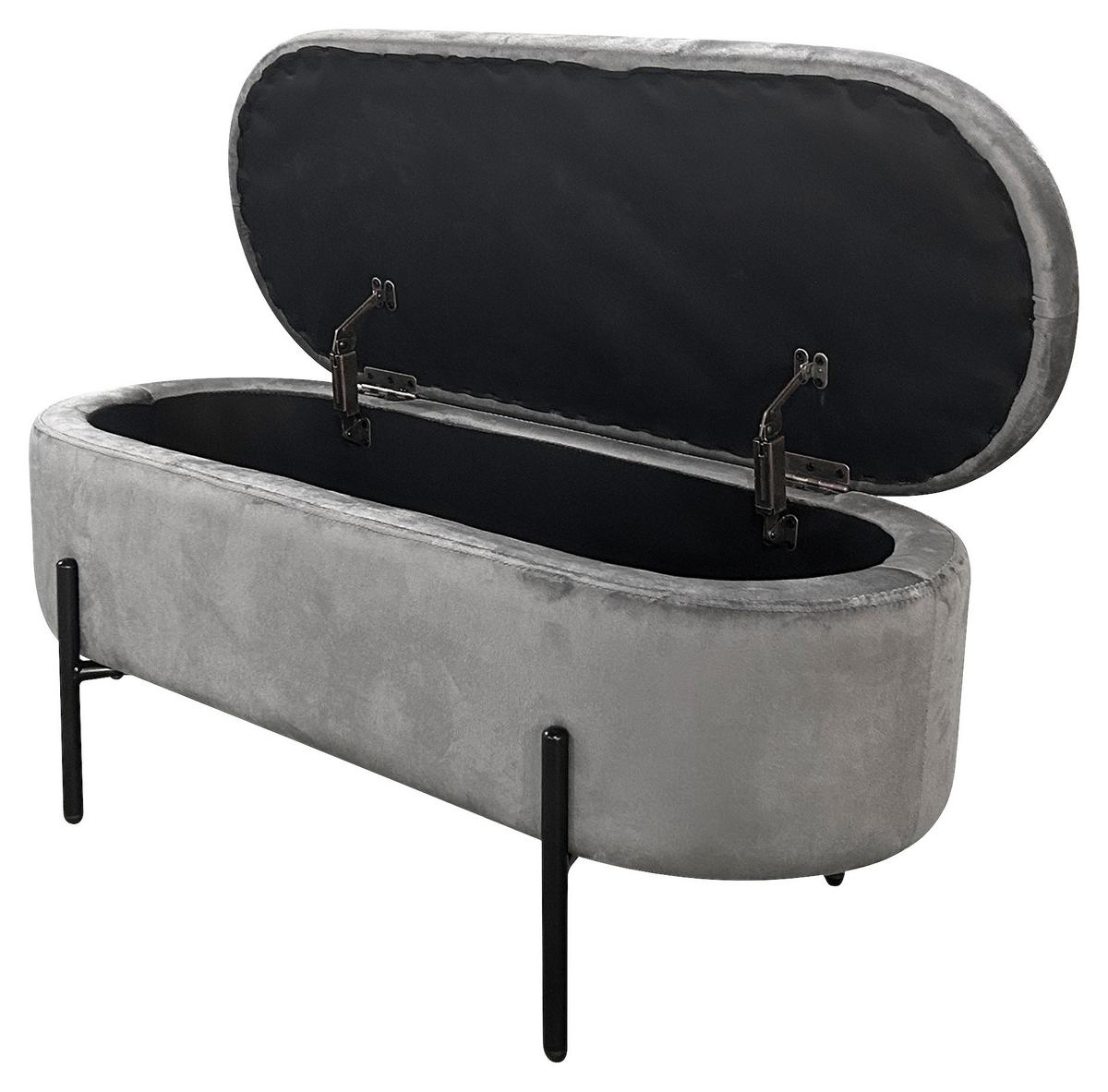 Sitzbank Nova Schwarz, Grau B: 95 cm - Schwarz/Grau, Design, Textil/Metall (95/42/37,5cm) - MID.YOU