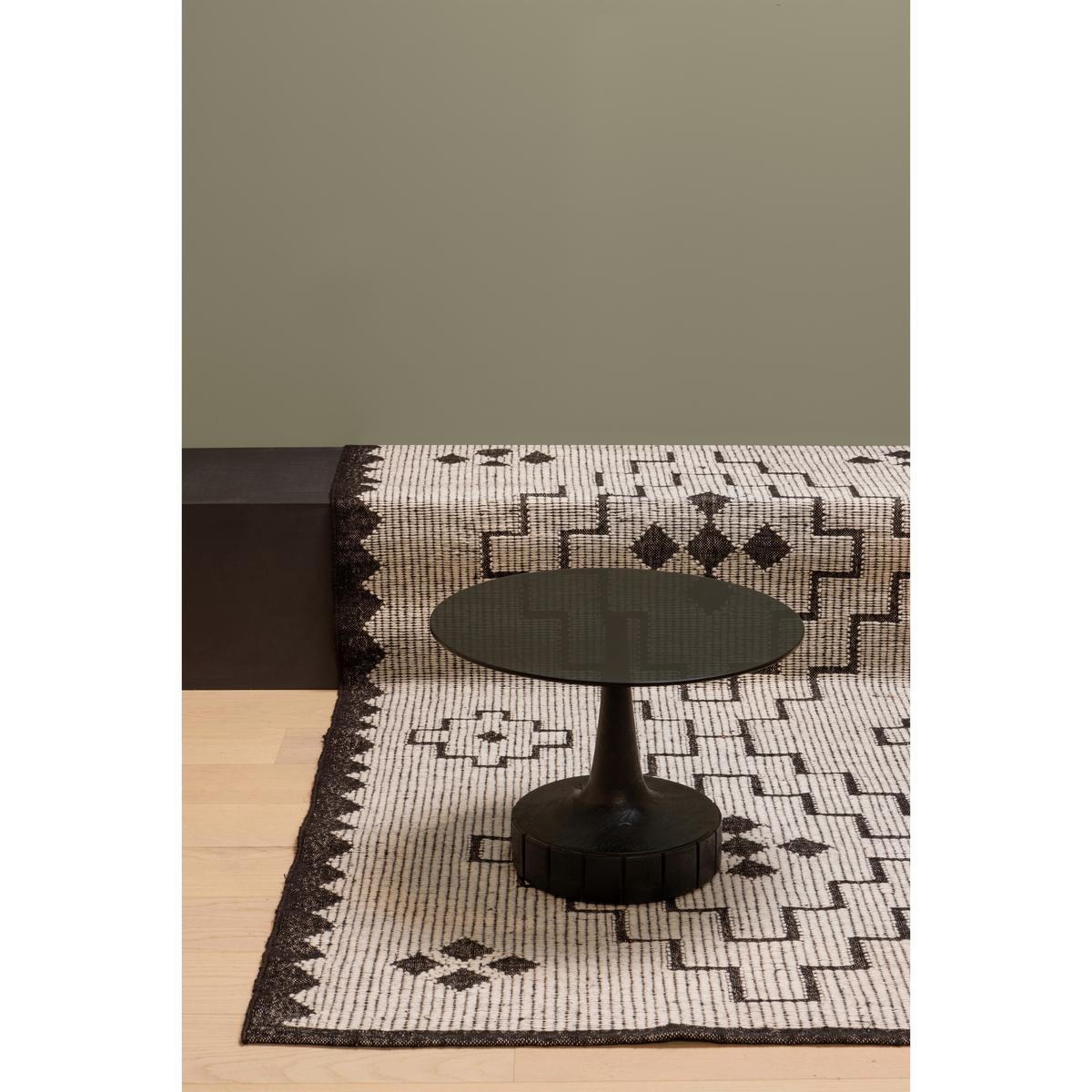 Beistelltisch Soya Schwarz L: 60 cm - Schwarz, Design, Glas/Holz (60/60/43cm) - Livetastic