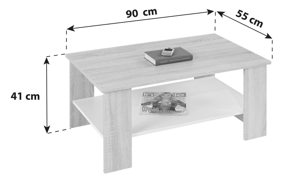 Couchtisch mit Ablagefach Paolo, Kaschmir - Kaschmir, KONVENTIONELL, Holz/Holzwerkstoff (90/41/55cm)