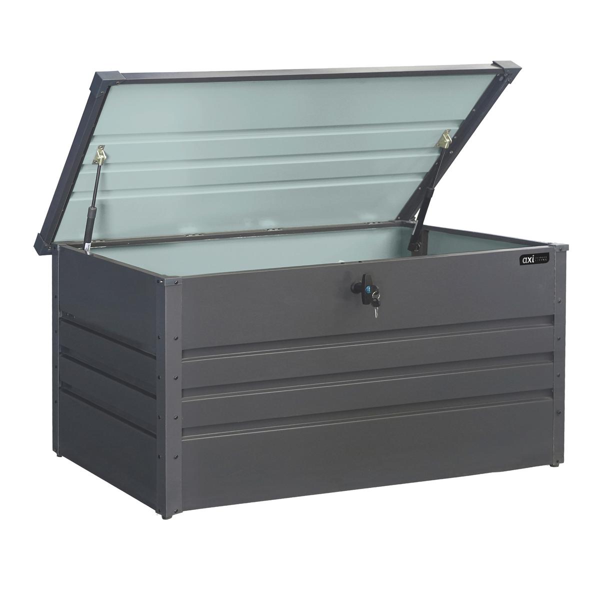 Kissenbox Metall Grau - Anthrazit, Basics, Metall (132/60/62cm) - Ambia Garden