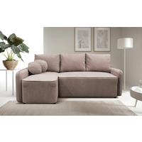 Ecksofa Fancy Rosa 143x209 cm - Schwarz/Rosa, Design, Textil (143/209cm) - MID.YOU