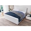 Boxspringbett mit Topper und Bettkasten 180x200 cm Messina - Chromfarben/Hellgrau, KONVENTIONELL, Textil (180/200cm)