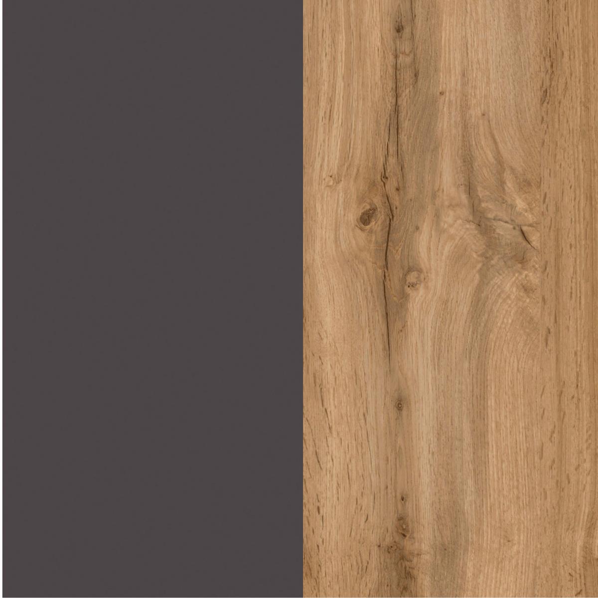 Waschbeckenunterschrank Varese B: 60 cm Grau/Eiche Wotan - Eiche Wotan/Grau, MODERN, Holzwerkstoff (60/56/35cm) - Held