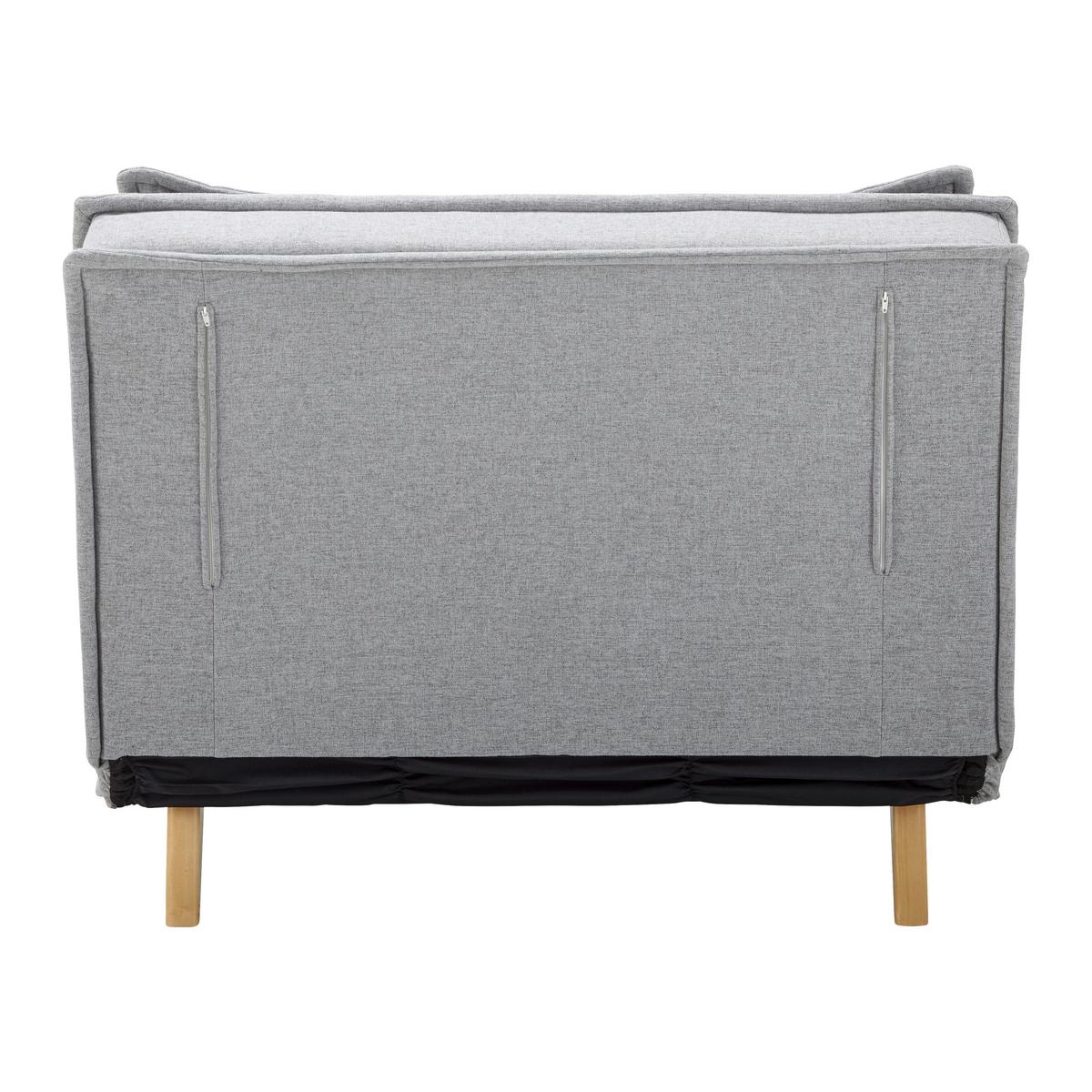 Rozkladacie kreslo LAYLA, svetlosivá - prírodná farba/svetlosivá, Modern, drevo/textil (104/92/84cm) - P & B