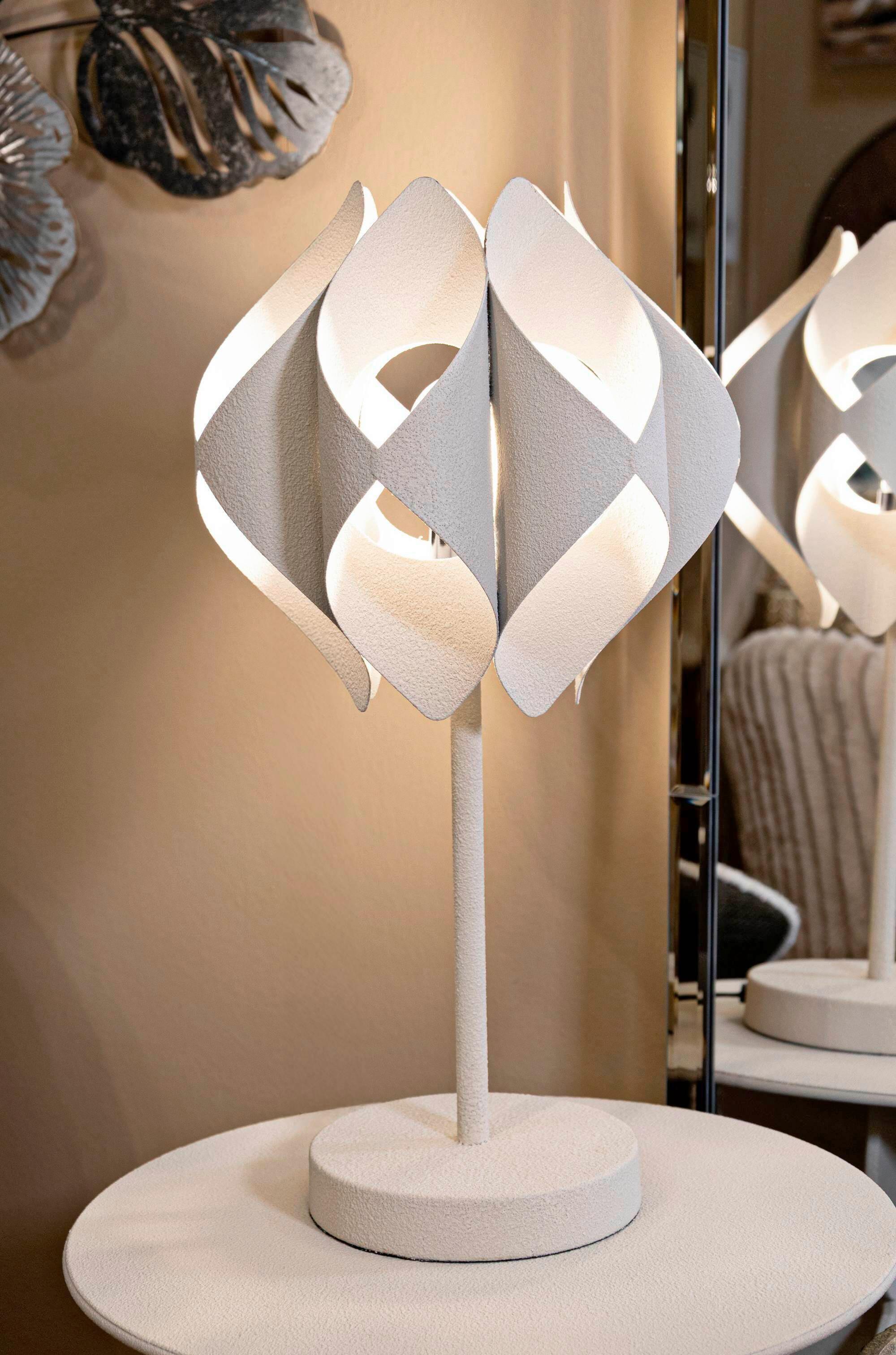 Tischleuchte Space Creme B: 28 cm - Creme, Basics, Metall (28/57/28cm)