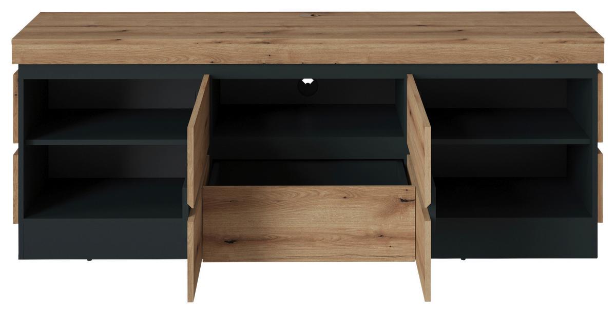 Tv-elem Corte - tölgyfa/szürke, Trend, faalapú anyag (180,2/68/45cm)