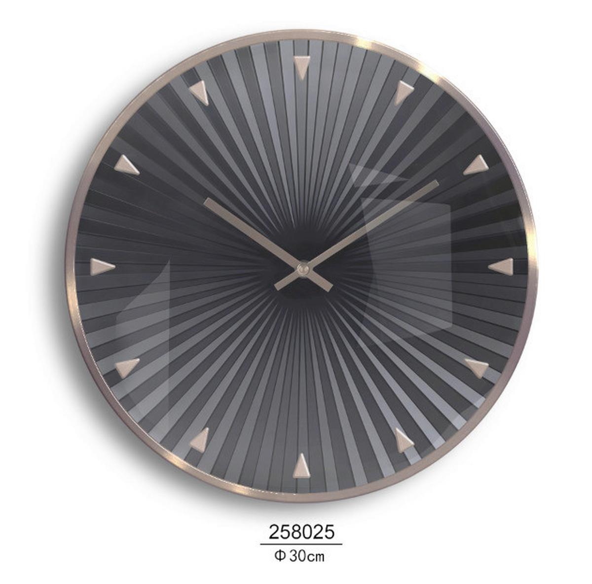 Wanduhr Vanessa - Roségold/Grau, KONVENTIONELL, Glas/Papier (30/4cm) - Luca Bessoni