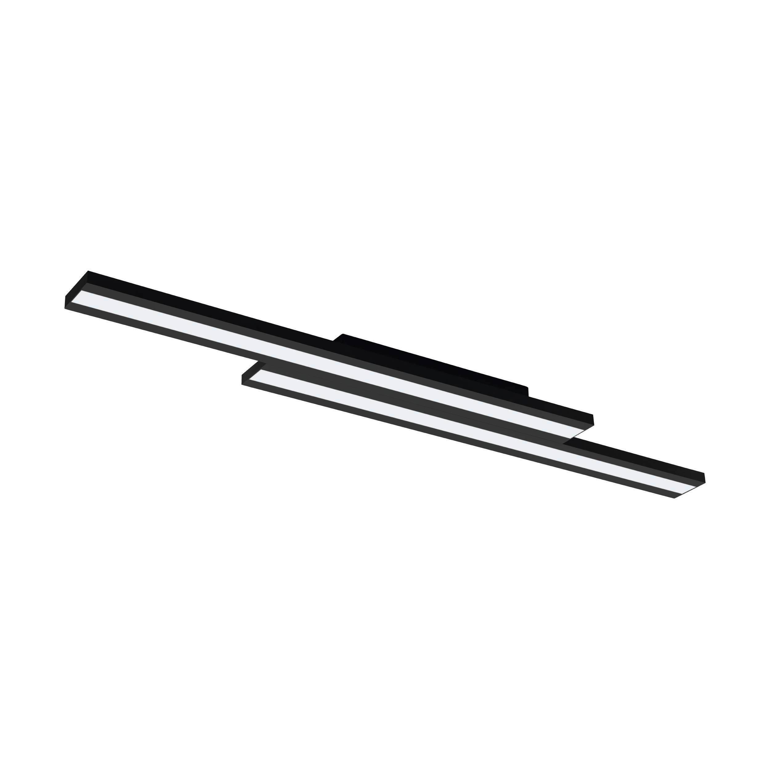 Deckenleuchte Saliteras L: 116 cm Smartphone-Steuerung - Schwarz/Weiß, Design, Kunststoff/Metall (116/16/5cm) - Connect Z