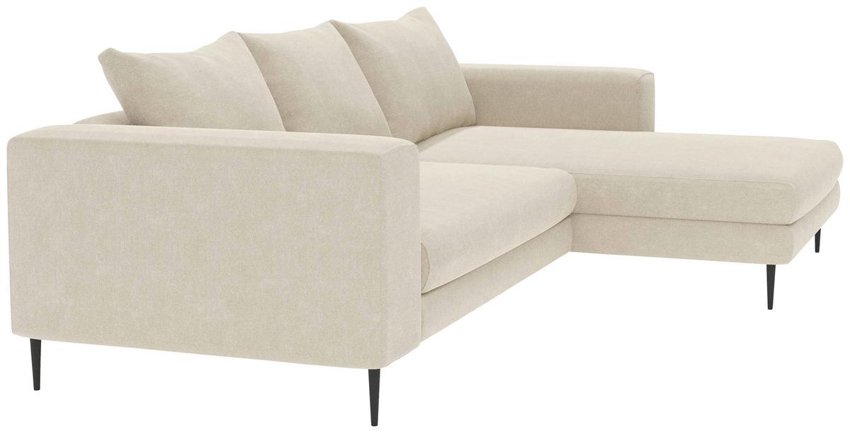 Ecksofa Aurora II - Beige/Schwarz, MODERN, Textil (325/170cm) - Trendmanufaktur