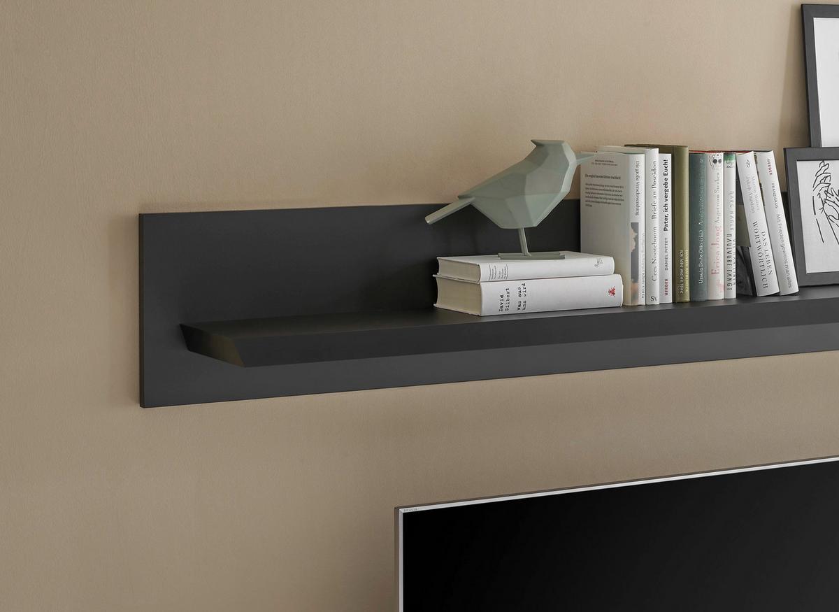 Wandboard Lincoln Schwarz B: 180cm - Schwarz, Design, Holzwerkstoff (180/25/22cm) - MID.YOU