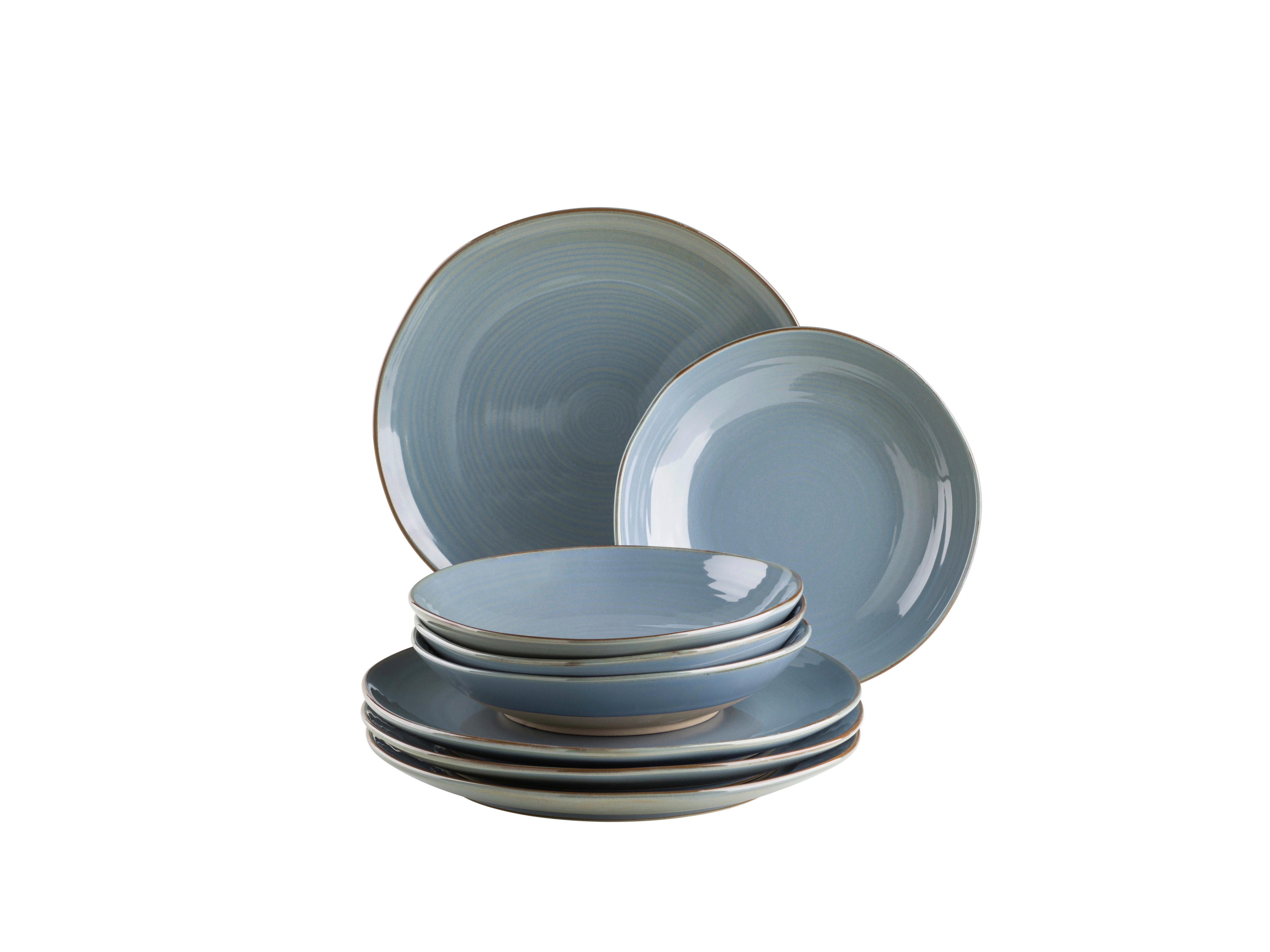 Tafelservice Nottingham Blaugrau 8-teilig - Blaugrau, Basics, Keramik - Mäser