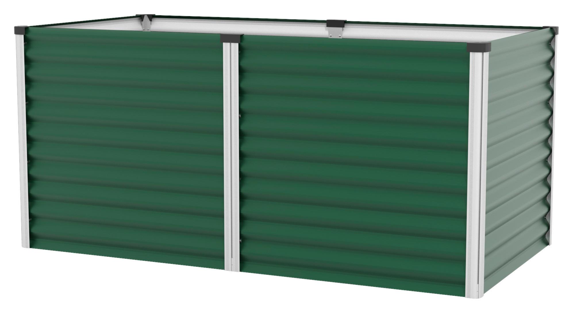 Hochbeet Stahl Linus 96,2x85,8x187,7 cm Dunkelgrün - Dunkelgrün/Alufarben, Basics, Metall (96,2/85,8/187,7cm)