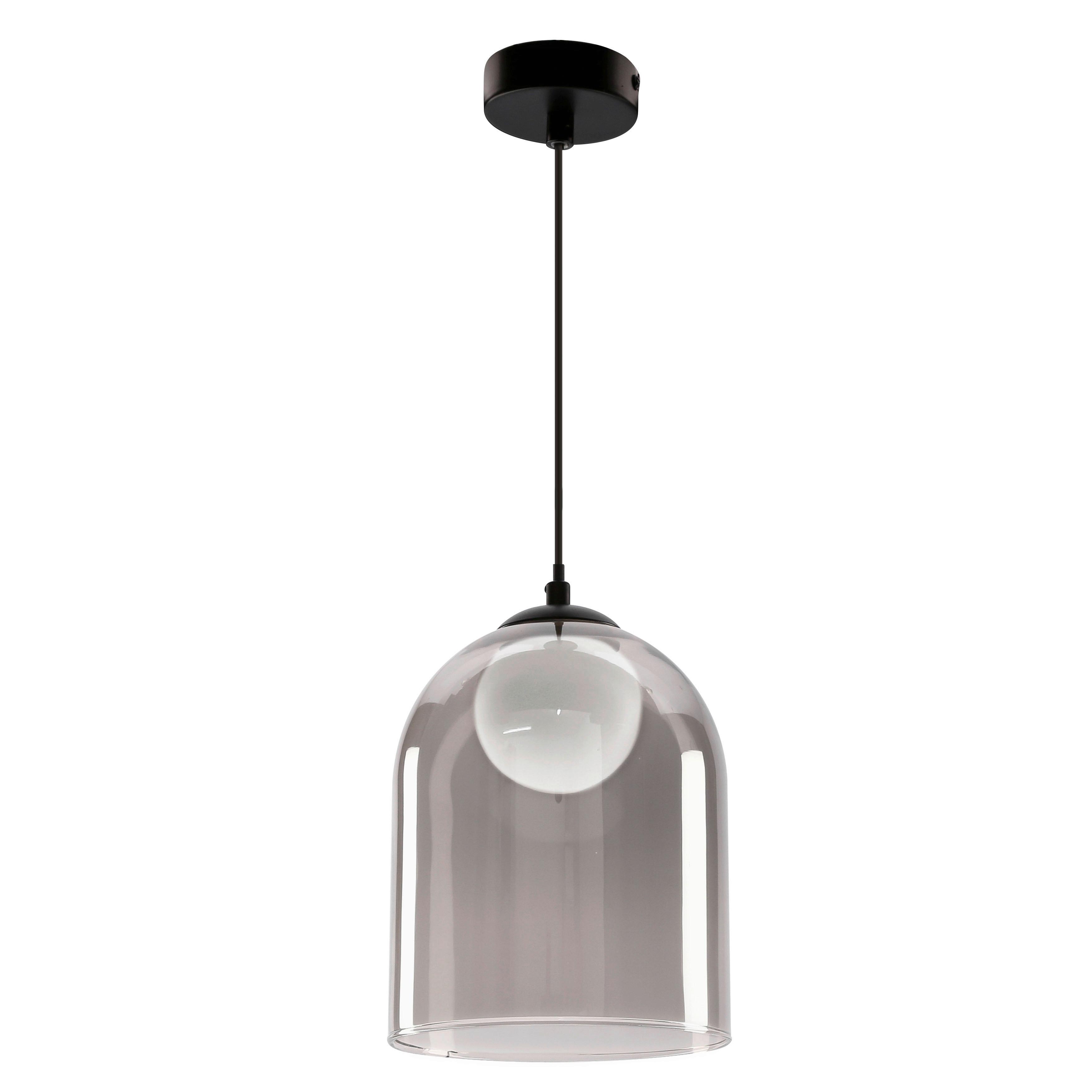 PENDELLEUCHTE 31-38340 KLEA - Schwarz/Weiß, Design, Glas/Metall (16/16/100cm)