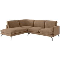 Ecksofa Bali - Dunkelgelb/Schwarz, Design, Textil (202/250cm) - Livetastic