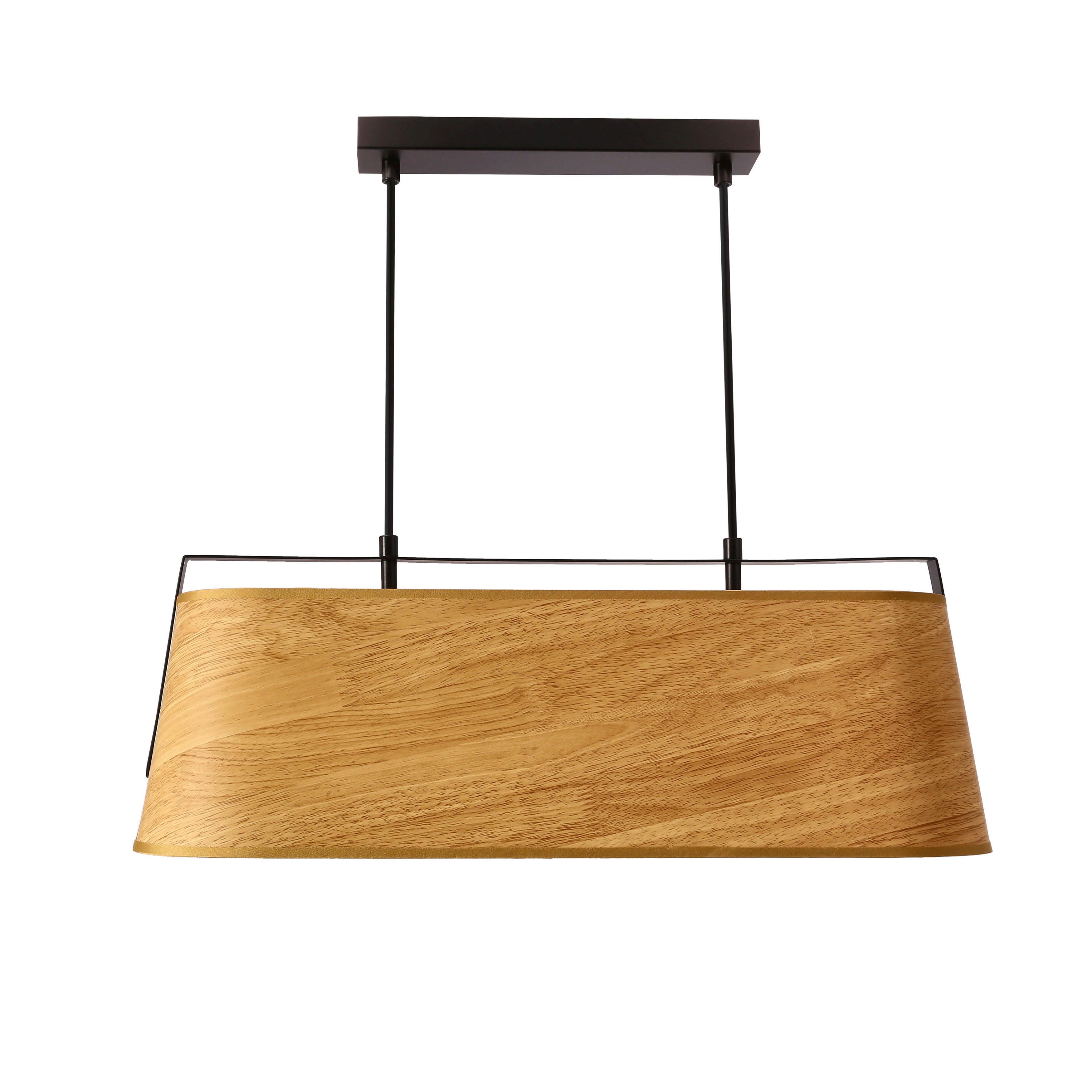 Pendelleuchte 32-38289 Milbury - Eichefarben/Schwarz, Natur, Kunststoff/Metall (60/20/100cm)