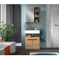 Badezimmer Canu Eiche Artisan Dekor B: 63 cm - Schwarz/Eiche Artisan, MODERN, Glas/Holzwerkstoff (63cm) - MID.YOU