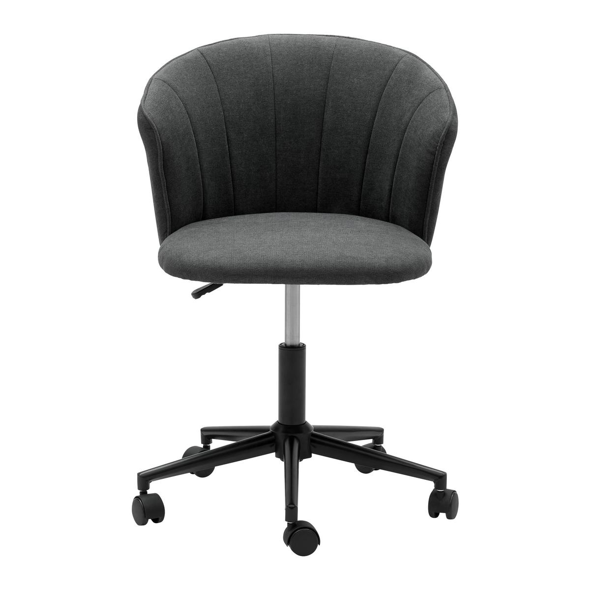 Otočná stolička JILA tmavá sivá - čierna/tmavosivá, Modern, kov/drevo (59/73-85/59cm) - Bessagi Home