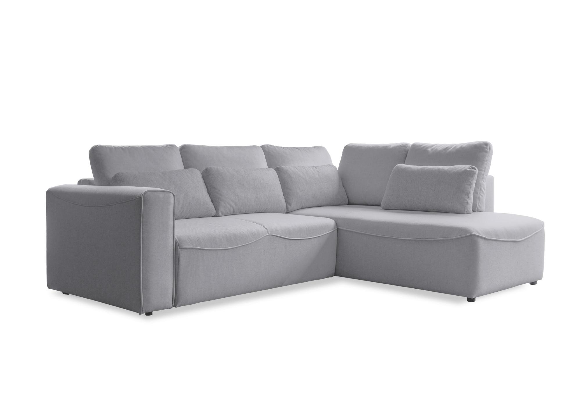 Rohová sedačka HOLLY L, oboustranná, světle šedá - černá/světle šedá, Design, dřevo/textil (257/93/210cm)