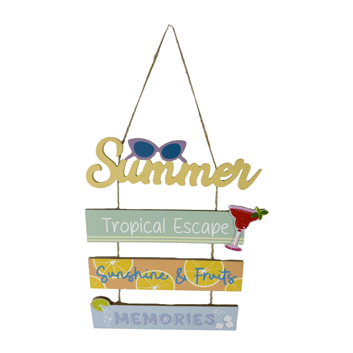 Dekoschild Manuel - Blau/Gelb, KONVENTIONELL, Holzwerkstoff/Textil (29,5/0.6/33.5cm) - Luca Bessoni